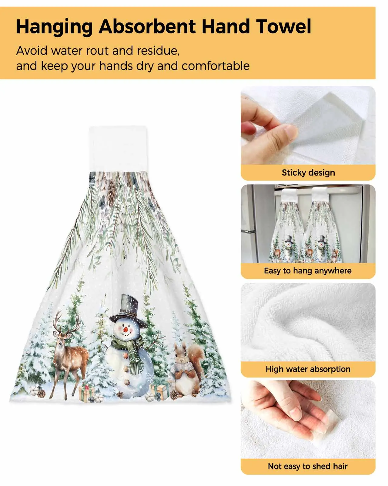 Рождественское полотенце с снеговиком