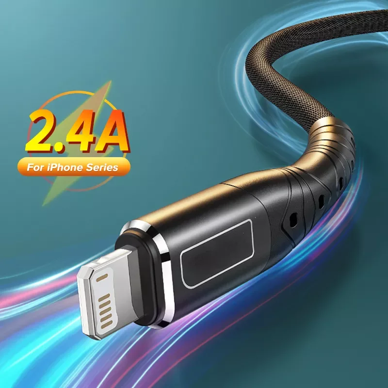 

2m USB 2.4A Fast Charging Mobile Charger 13 12 Pro Max Xs Xr X 8 SE 7 6 6s iPad Air Mini Data Cord