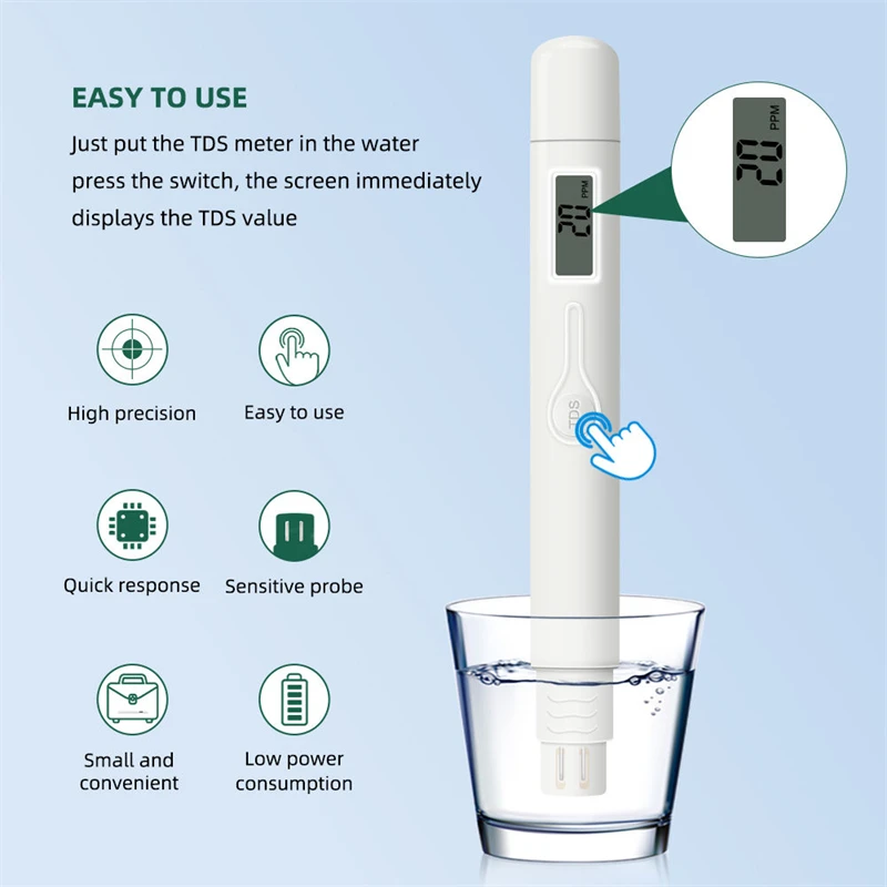 

Цифровой измеритель TDS ручка тестер чистоты воды PPM фильтр измерительные инструменты качество чистоты для аквариума Бассейна Питьевой Воды