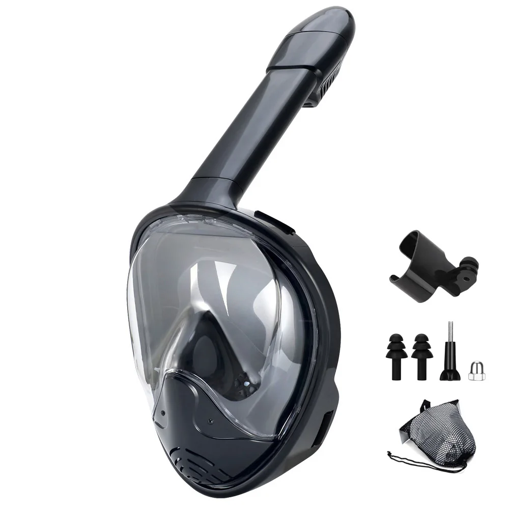   Full Face Snorkel Mask with Detachable Camera Mount,Snorkeling Swimming Diving Mask Wide View Anti-Fog Anti-Leak for Adult Kids 