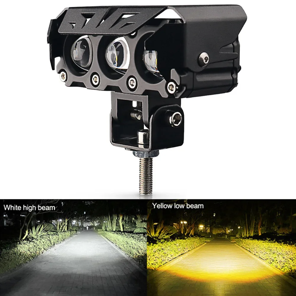 Светодиодный прожектор для мотоцикла двухцветная фара ближнего и дальнего света