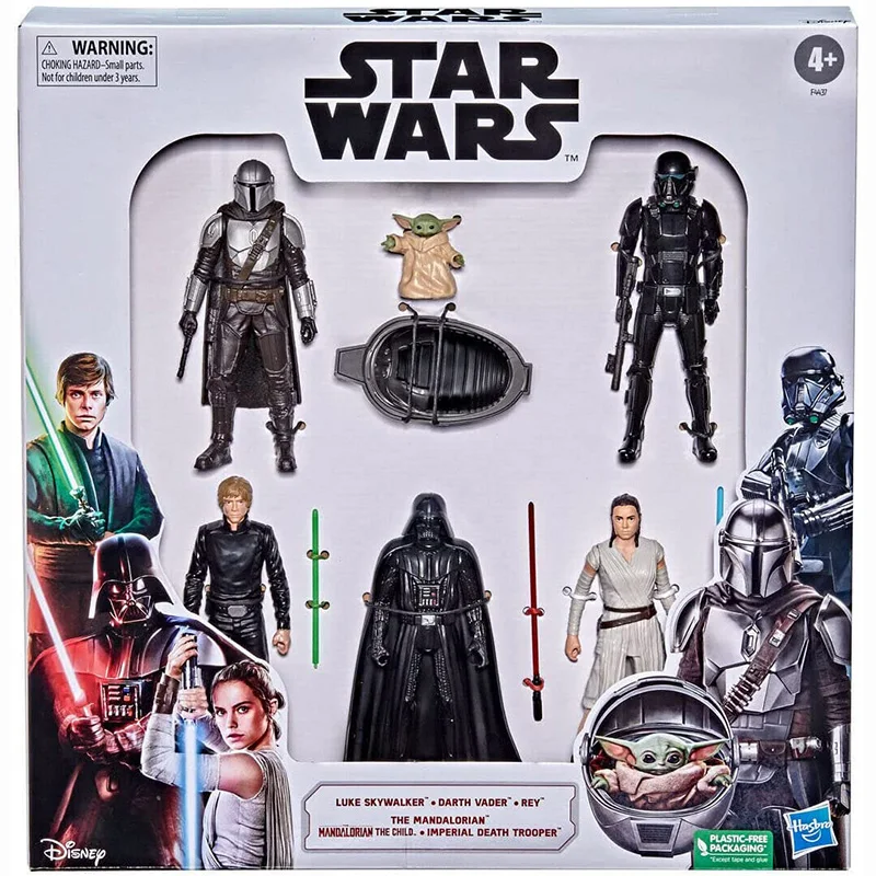 

Original 3.75inch Star wars Mandalorian Grogu Darth Vader Luke Skywalker Rey Action Figure Toys Kids