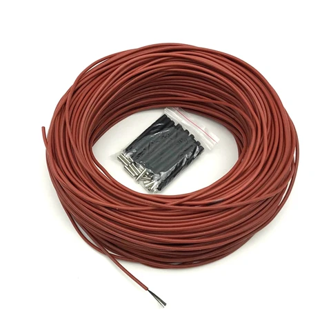 Нагревательный кабель из углеродного волокна 12K HEAT, 50 м, 12 к, 33 Ом/м, провод для подогрева пола 3 мм, силиконовый высокотемпературный нагревательный кабель, легкая установка