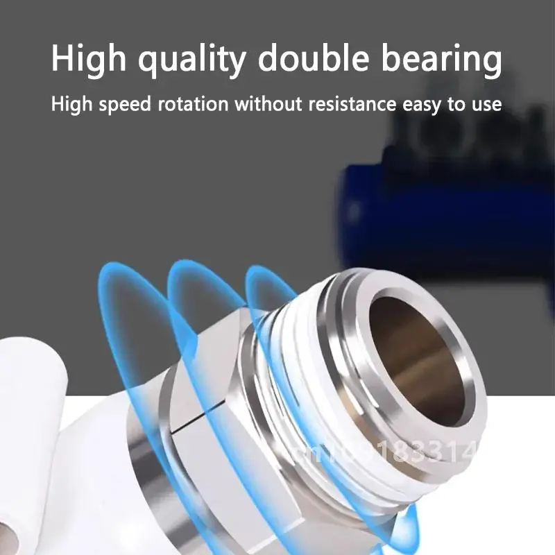360° Rotary Connectors Pneumatic Air Fitting Swivel Joint High Speed Rotation 6/8/10/12mm MaleThread M5 1/4 1/2 Quick Coupling