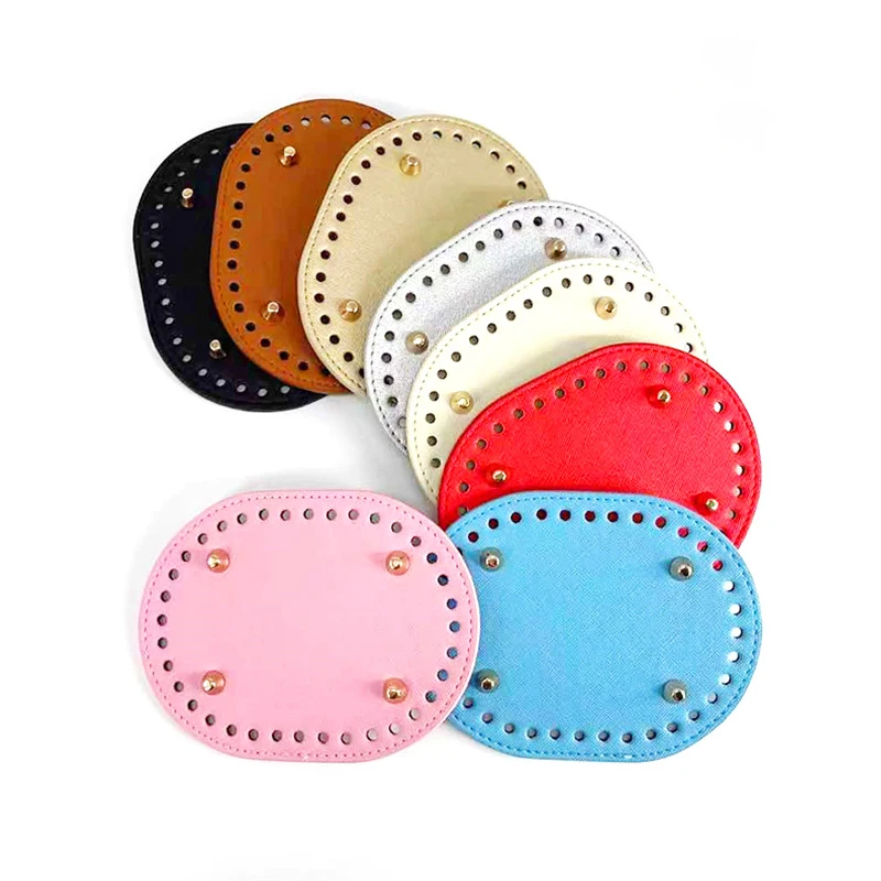

Handmade Bags Bottom PU Leather Women Purse Oval Knitted Bag Parts Accessories For Handbag DIY Crochet Knitting Bag Bottom