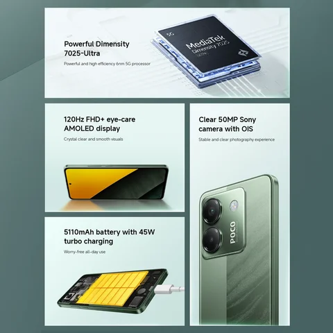 Смартфон Poco M7 Pro 5G, 8/256ГБ, 12/256ГБ, 12/512ГБ, global