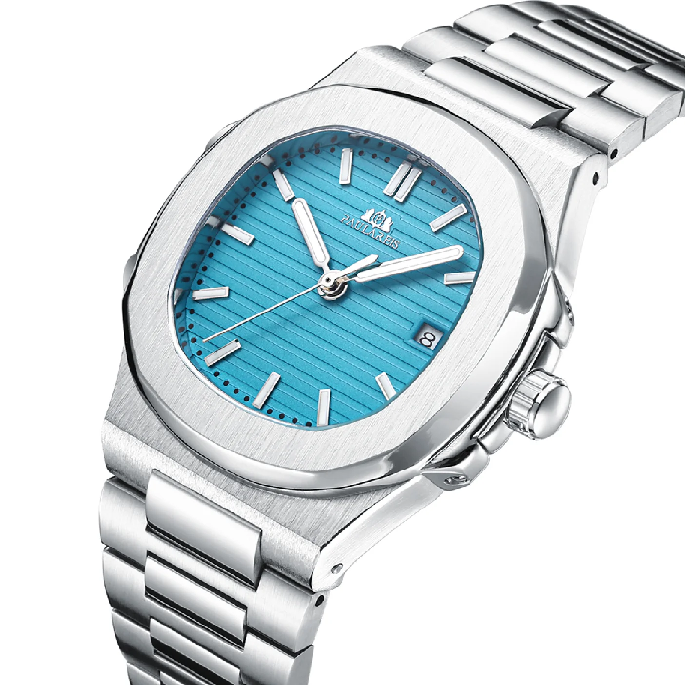 

Automatic Self Wind Mechanical Luminous Stainless Steel Blue Grey Coffe Black White Dial Simple Business Men Watch
