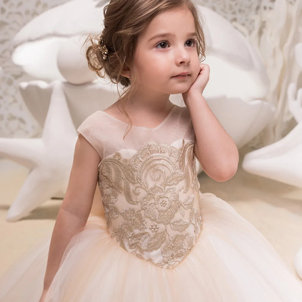 

Baby Girls Dresses Teens Party Wedding Ball Gown Princess Bridesmaid Costume Kids Clothes Children's Evening Clothing Vestidos