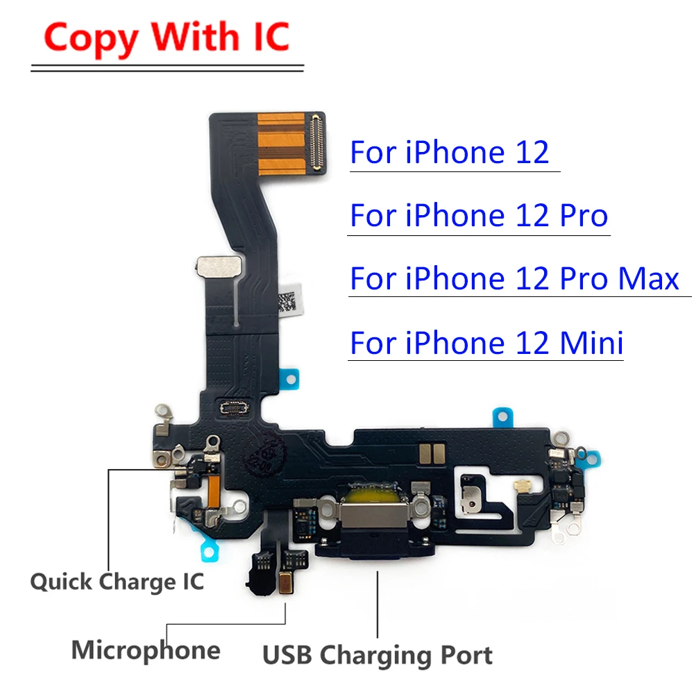 

Новинка для iPhone 12 Pro Max 12 Mini USB зарядный порт разъем док-станции зарядная плата гибкий кабель копия с IC