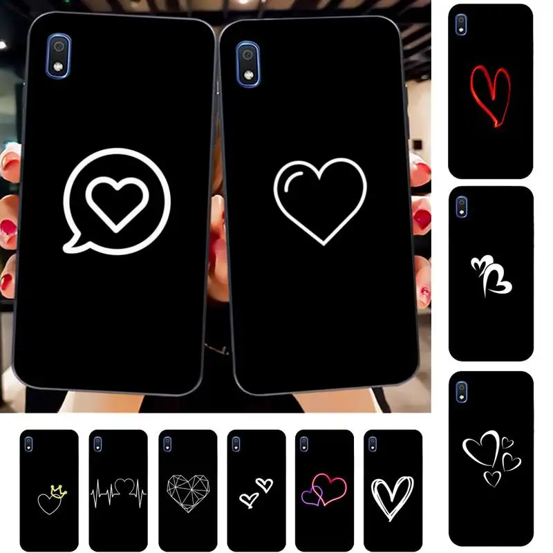 

Simple Lines Love Heart Phone Case for Samsung A51 01 50 71 21S 70 31 40 30 10 20 S E 11 91 A7 A8 2018