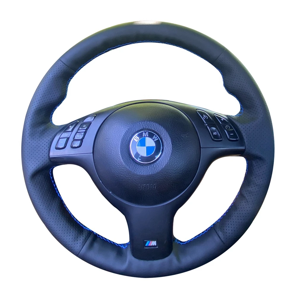 

Braid Car Steering Wheel Cover Wrap Anti-Slip Leather For BMW M Sport M3 E46 E39 540i 525i 330i 330Ci 530i Car Accessories