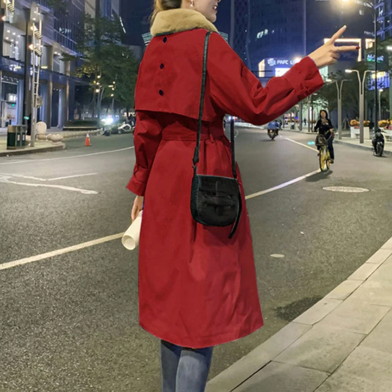 2023 Thick Padded Jackets Female Tooling Jacket Parkas Women's New Korean Loose Mid-Long Plus Velvet Windbreaker Winter Coats