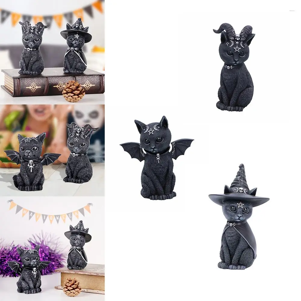 

Украшения, готическое украшение для котенка, домашний декор, статуэтка животного, волшебный дьявол, фигурка черной кошки