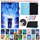 Чехол-подставка для Huawei Matepad T10 T, 10s, 10,1, 9,7, с изображением животных, чехол-кошелек для Huawei MatePad T10s AGS3-L09, W09, AGR-L09, чехол для планшета