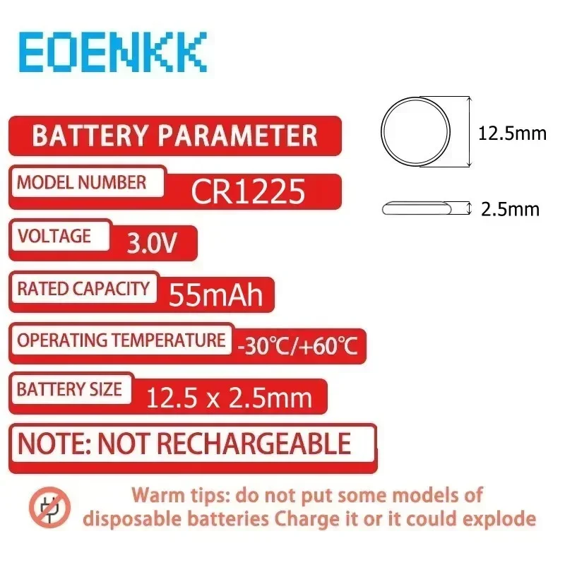 Фото 2-10 шт. 3 В CR1225 батарейки-таблетки ECR1225 bateria 1225 кнопочный аккумулятор для электронных инструментов пульт дистанционного управления электронные весы №3