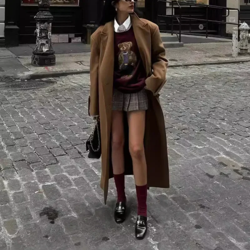 Женский свитер Zekye с вышивкой медведя