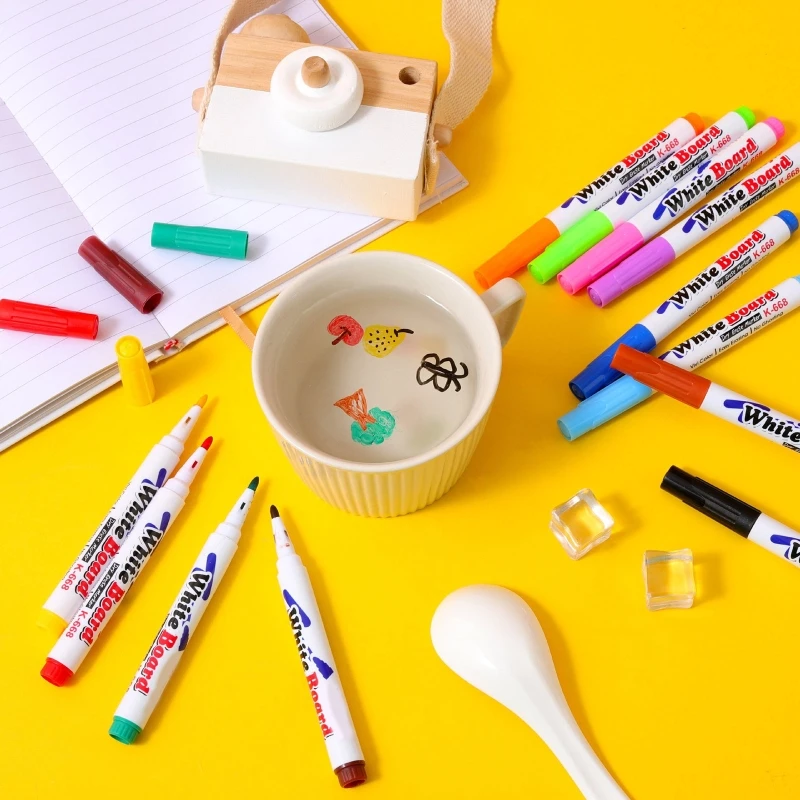 

Волшебные Ручки для рисования водой с ложкой, 8/12 цветов, моющиеся стираемые искусственные ручки для малышей, Студенческая художественная ж...
