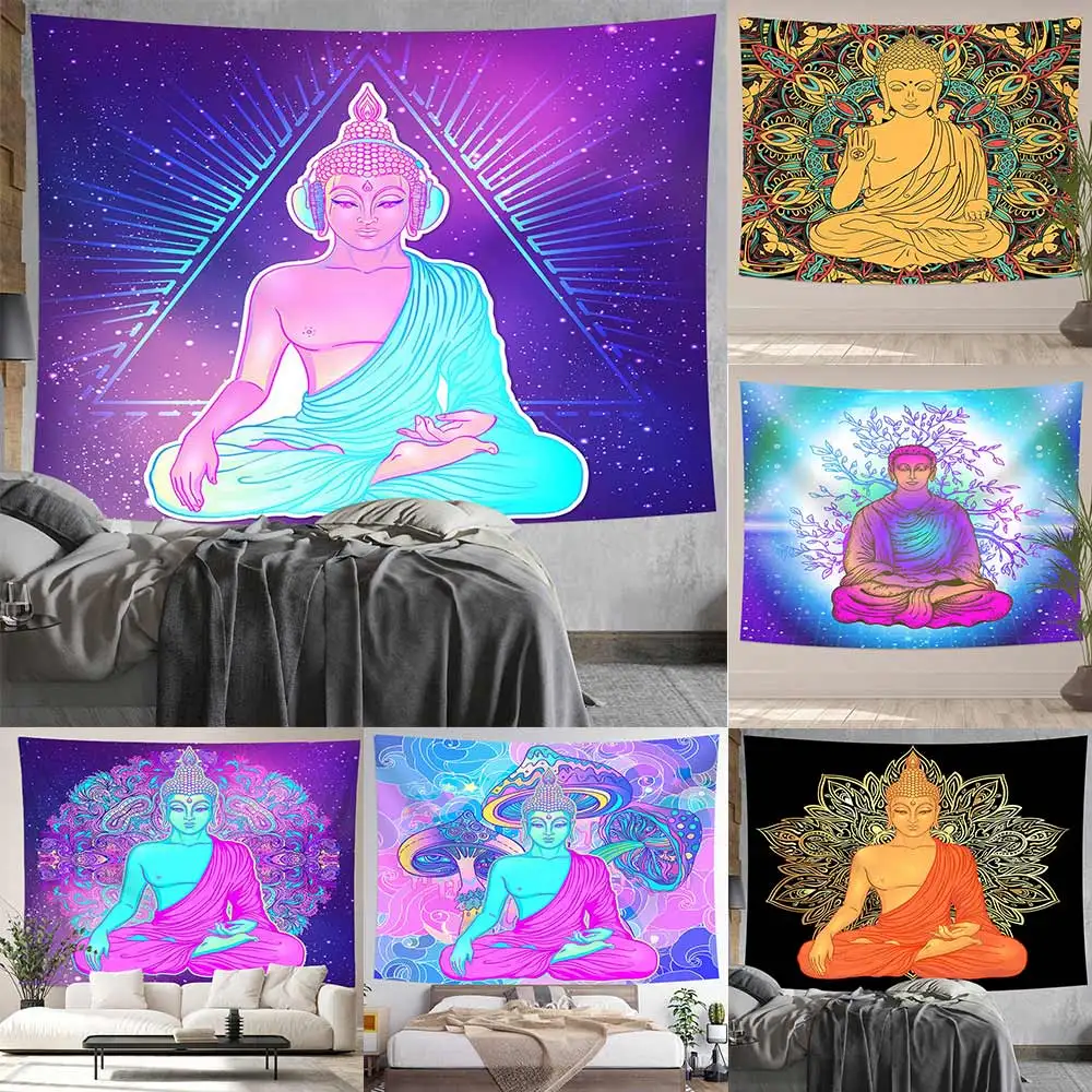 Индийский гобелен в виде чакр Будды большого размера украшение для стен мандалы