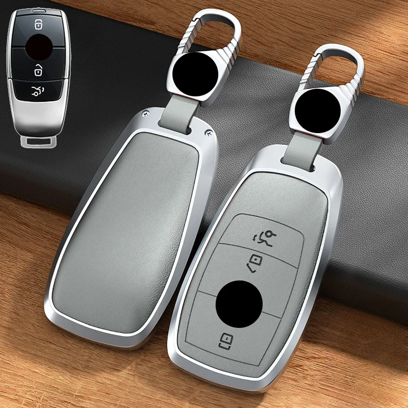 Кожаный Автомобильный Брелок с дистанционным управлением из алюминиевого