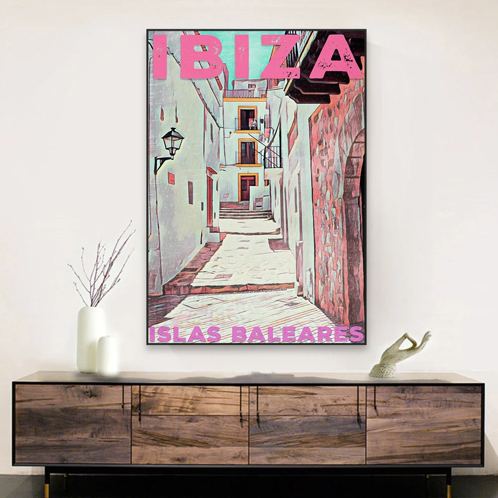 Постер путешествий Испания Ибица Европа художественные принты красочный пейзаж