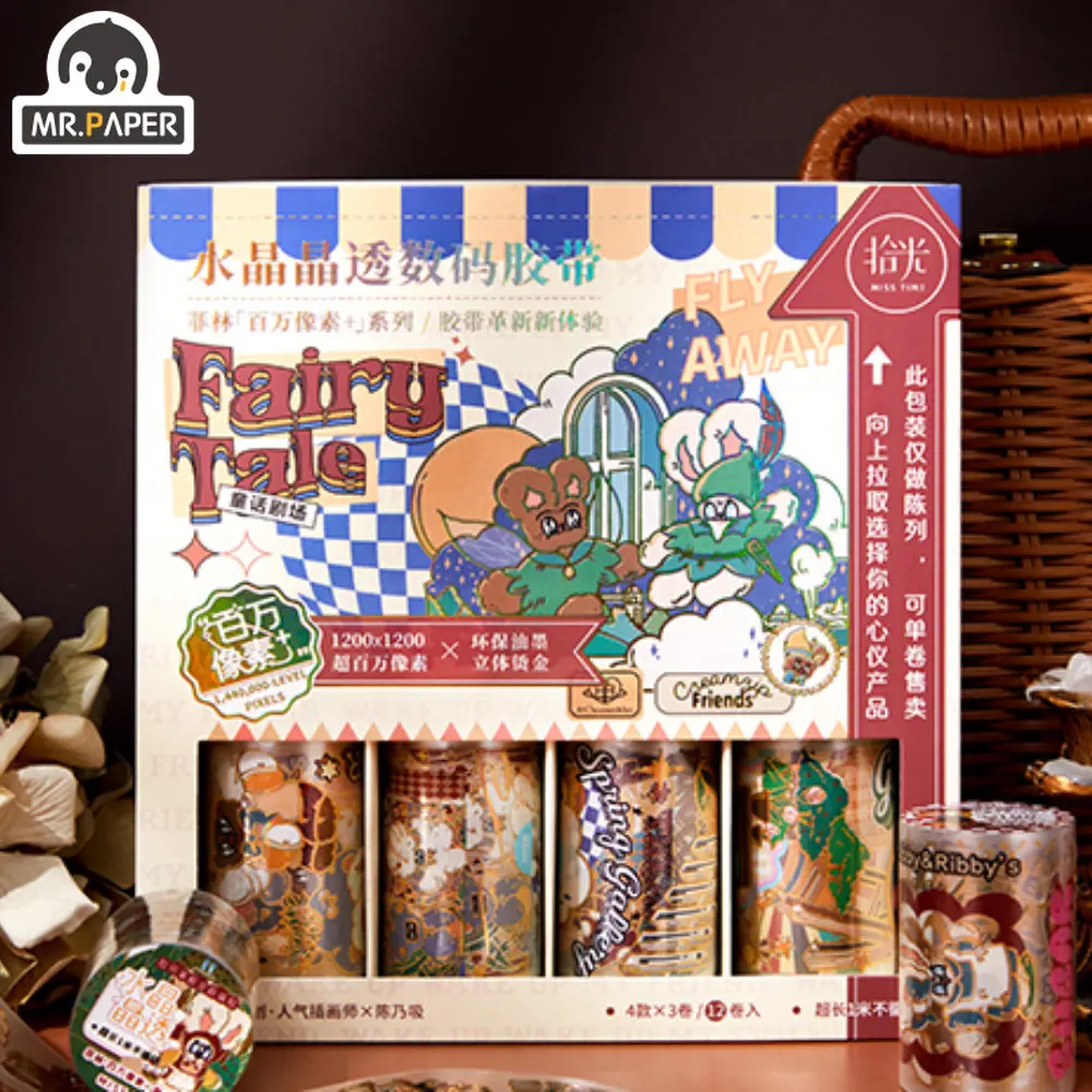 

Mr.Paper, 8 стилей, 12 рулонов/коробка, милый текст, красивые пейзажи, ПЭТ лента, клип, живопись, руководство, декоративная канцелярская лента