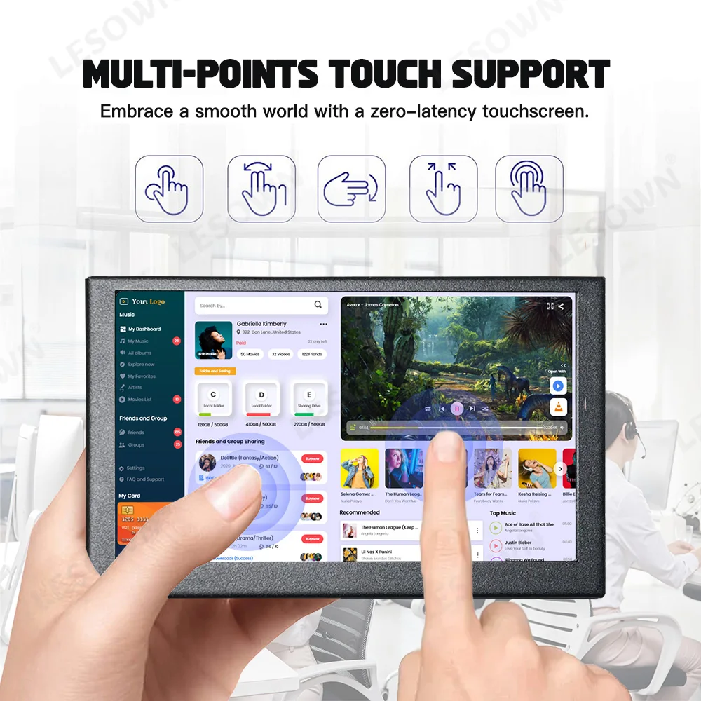 Сенсорная панель LESOWN Mini 5 дюймов 800x480, внешний экран с креплением M2.5, алюминиевый корпус для платы Banana Pi (art.: 3920db674dd3a) - 3920db674dd3a