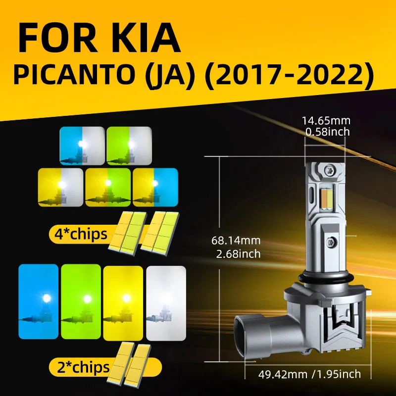 2 автомобильных светодиодных передних противотуманных фар двухцветный
