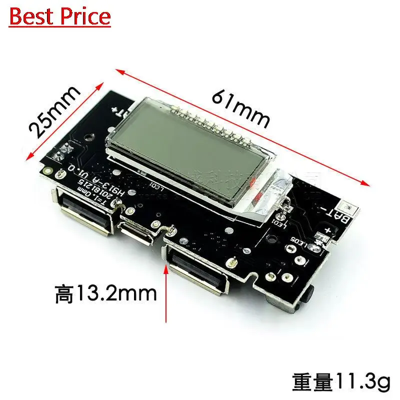 

Dhl 200Pcs Power Bank Module Mobile Boost Diy18650 Lithium Battery Digital Display Dual Usb Output Charging Board Motherboard