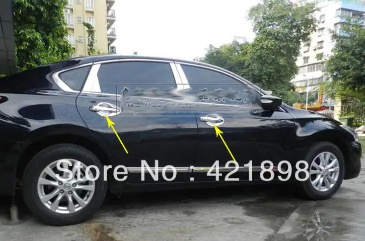 

8 шт., хромированные наклейки на дверь для Nissan Altima 2013, 2014, 2015