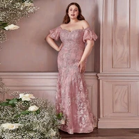 2022 long plus size mother of the bridal dresses floor length strapless draped applique lace mermaid guest wedding dresses