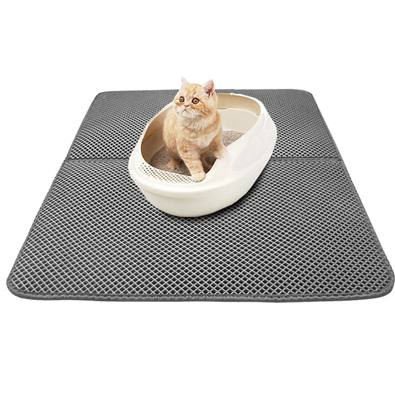 

Cat Litter Pad Waterproof Easy Clean Drop Sand oilet Mat Lightweight Grid Catcher Non-Slip Double Layer Litter Cat Litter Pad