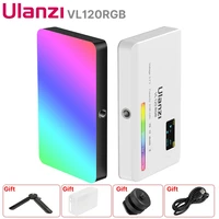 ulanzi vl120 rgb compact video light with display screen diffuser mini camera rgb light smartphone selfie lighting 3100mah
