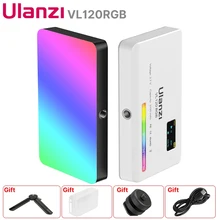 Ulanzi VL120 RGB Compact Video Light with Display Screen Diffuser Mini Camera RGB Light Smartphone Selfie Lighting 3100mAh