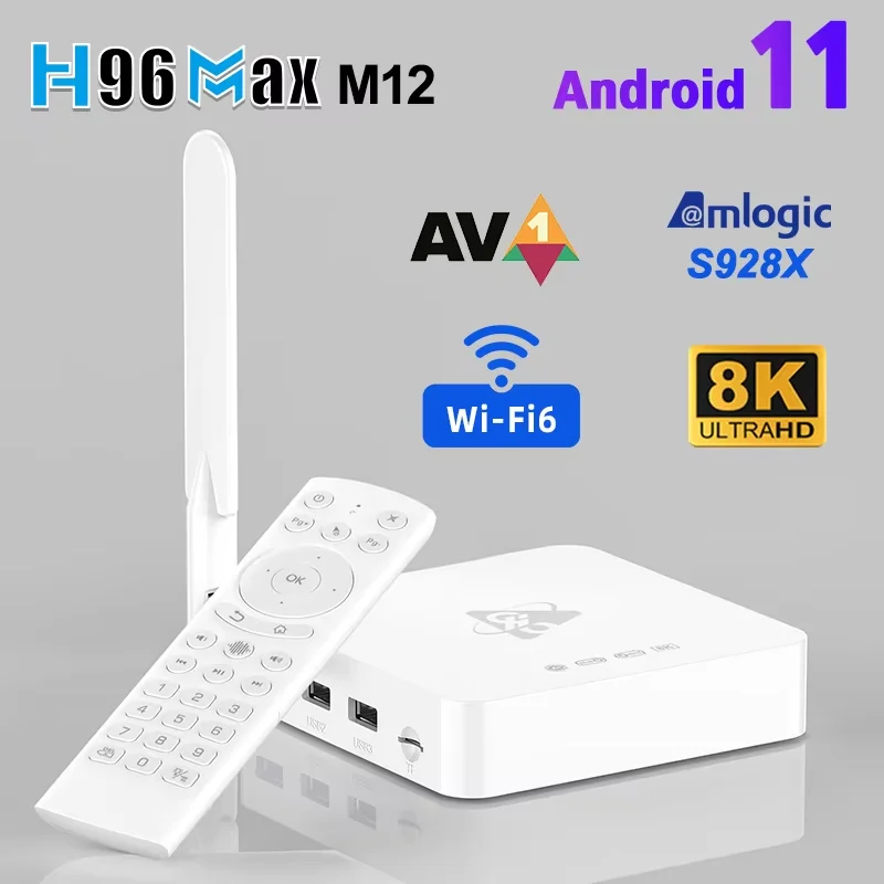 Приставка Smart TV H96 Max M12 Amlogic S928X 8K Android 11