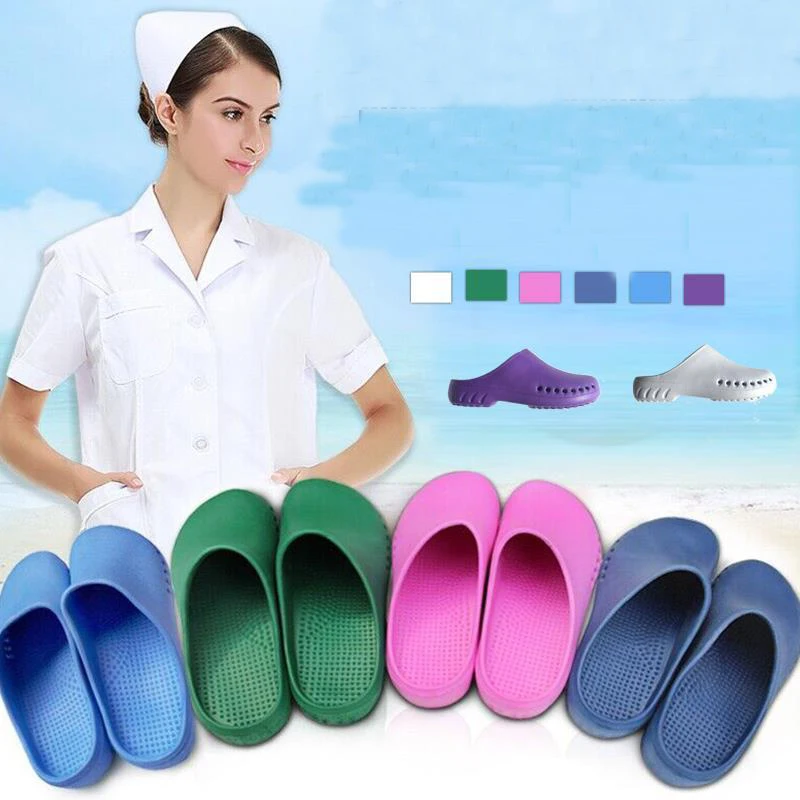 Medical Slippers for Men Women Doctors Special Slippers Laboratory Soft Sole Nursing Shoes Silent Breathable Surgical EVA Clogs