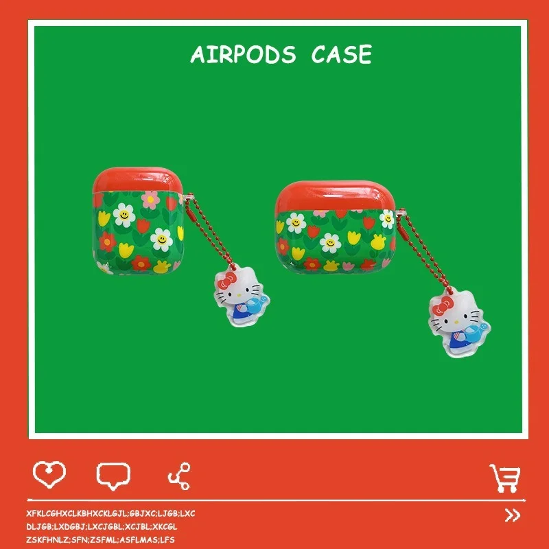 

Red Green Water Flowers Cat AirPods 3 Case Apple AirPods 2 Case Cover AirPods Pro Case IPhone Earphone Accessories Air Pod Case
