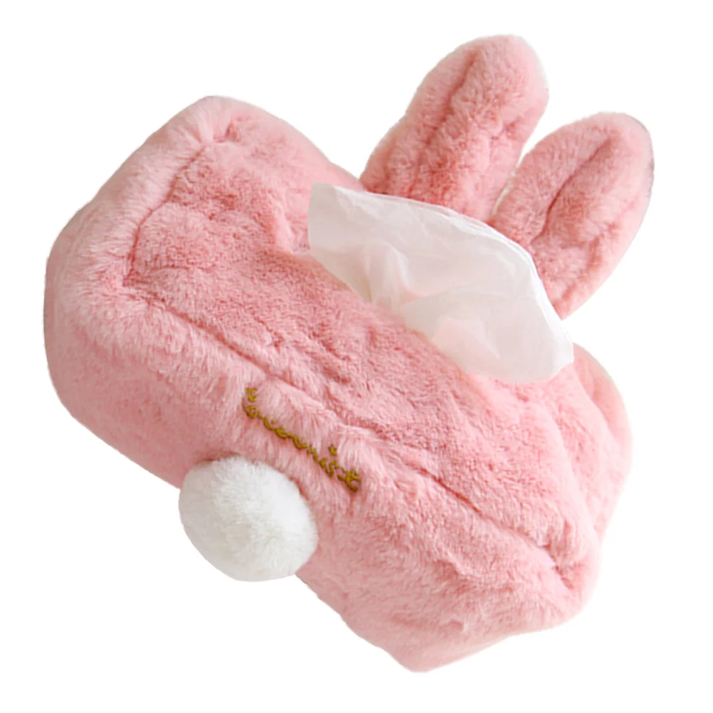 

Napkin Storage Container Accessories Car Plush Tissue Box Cover White Tissue Box Holder Unique Tissue Box Covers Rabbit Decor