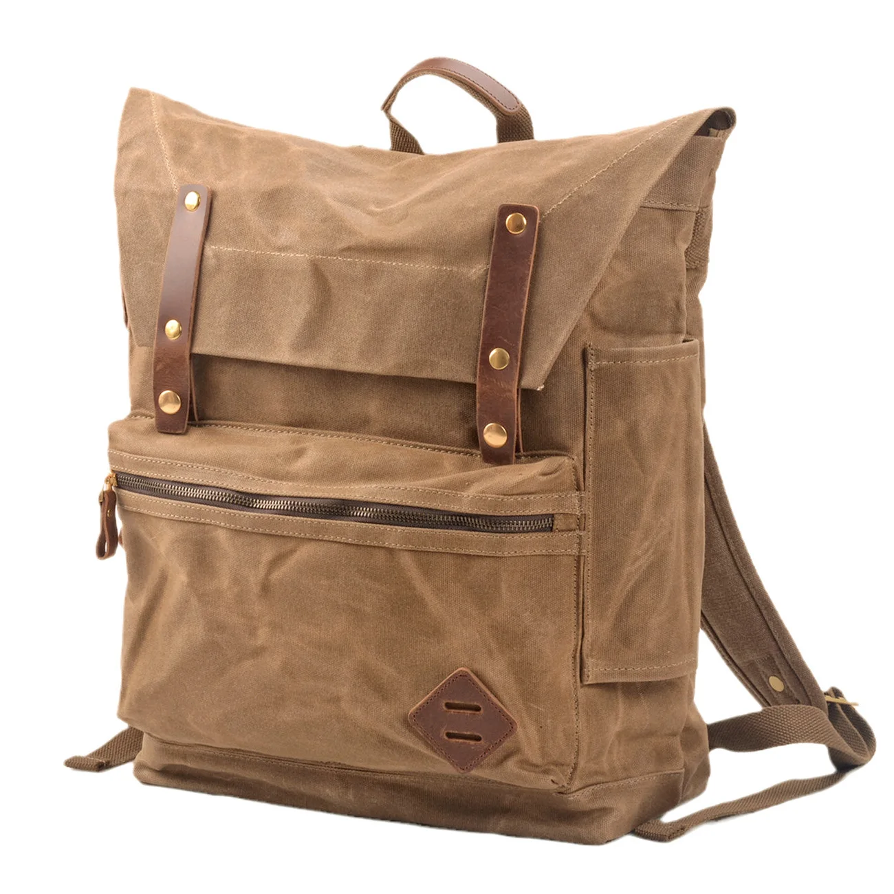 Classic Vintage Canvas Backpack Men Bags Multifunction Student Leather School Bag Neutral Portable Wearproof Laptop Rucksacks
