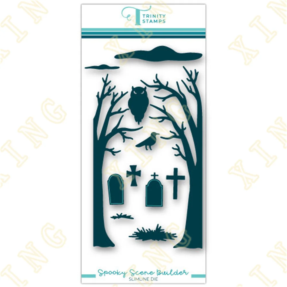 

Metal Cutting Dies Scrapbook Diary Decoration Stencil Embossing Template Diy Greeting Card Handmade 2022 Spooky Scene Builder