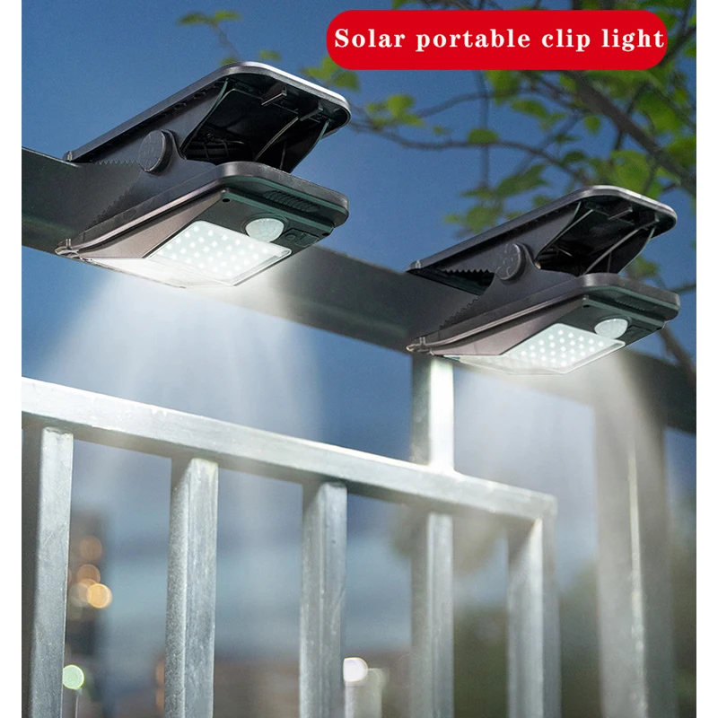 

Waterproof Garden Solar Clip LED Light Outdoor IP67 Camping Light Motion Sensing Security Light for Fence Deck Wall Tent Patio