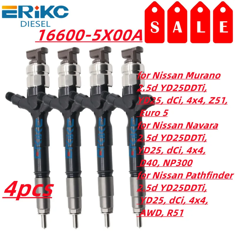 Фото 4 шт. 16600-5X00A для Nissan Murano/Navara/Pathfinder 2.5d, дизельный инжектор Common Rail 166005X00A, 4 шт. №1