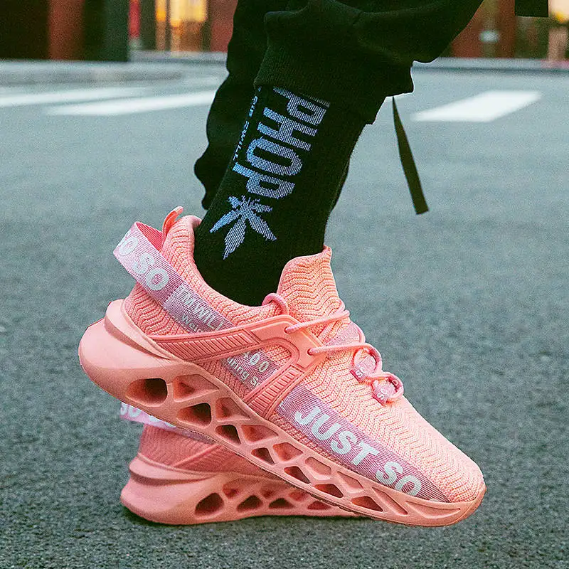 JIEMIAO 2022 New Men Women Running Shoes Unisex Fashion Breathable Shock Absorption Sneakers Outdoor Sports Tennis Gym Shoes