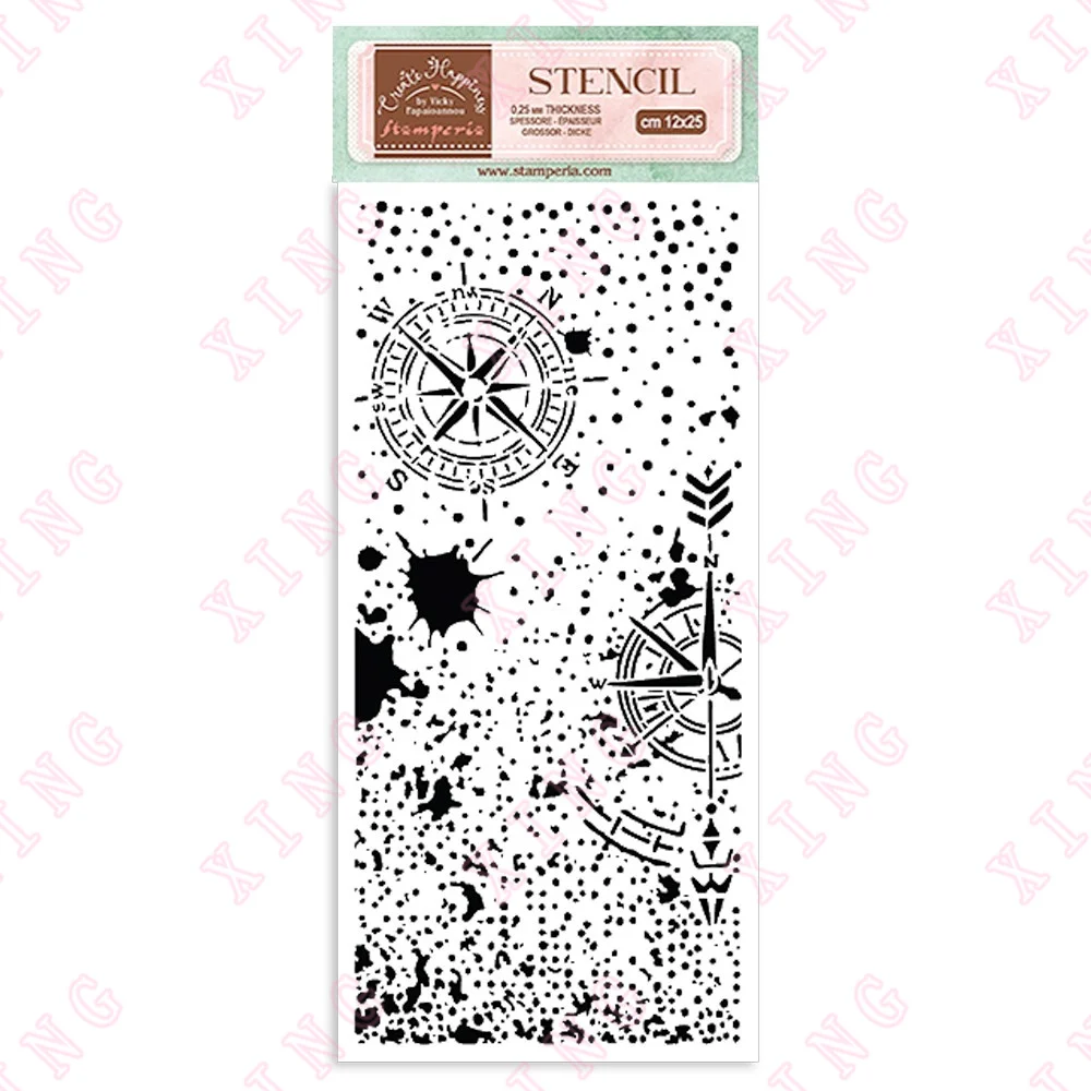 

2022 New Create Happiness Compass Stencil Painting Scrapbook Coloring Embossing Album Decoration Template Diy Layering Stencils