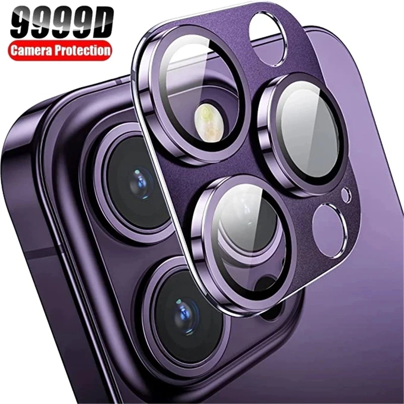 

3D Metal Lens Protector Frame for IPhone 14 13 12 11 Pro Max Full Cover Camera Protector Glass for iPhone 12 13 Mini 14 Plus