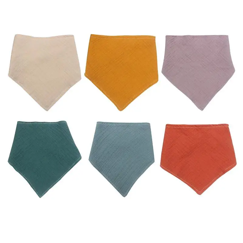 

Soft pure Cotton Triangle headscarf drooling bib Solid Color Snap Button Baby Feeding Drool Saliva Towel Bandana Burp cloth