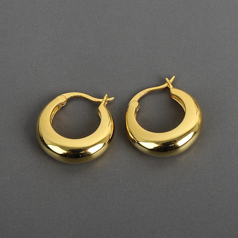 

New 2022 Trend Gold Hoop Earrings For Women Fine Big Huggie Sleeper Earring Original Designer Fashion Luxury Jewelry Making