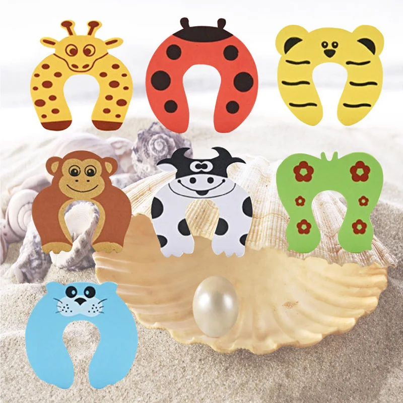 

2Pcs/Set Lock Jammers Door Stopper Kid Finger Protector Cartoon Animal Home Improvement Cute Baby Safety Pinch Guard