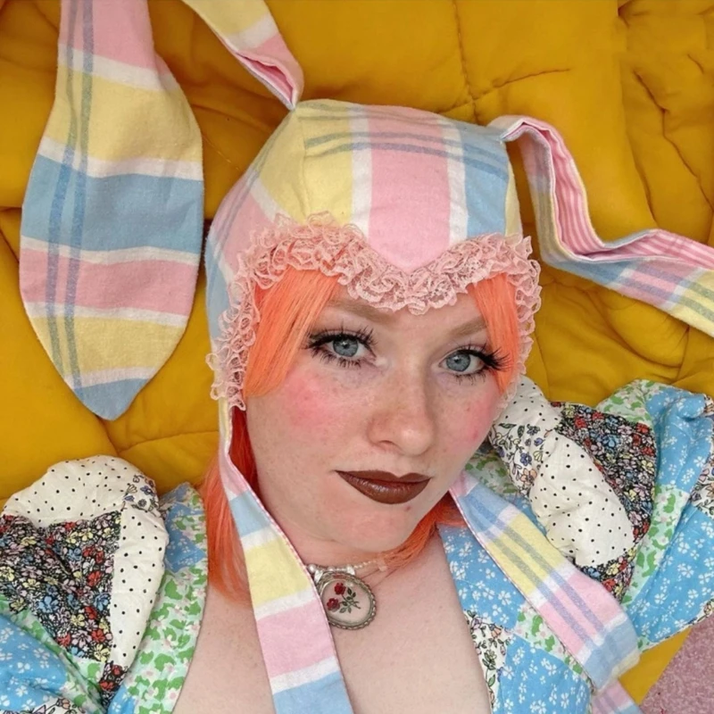 

Horn Rabbit Hats Lace Headdress Photo Props Handmade Headwear Accessories