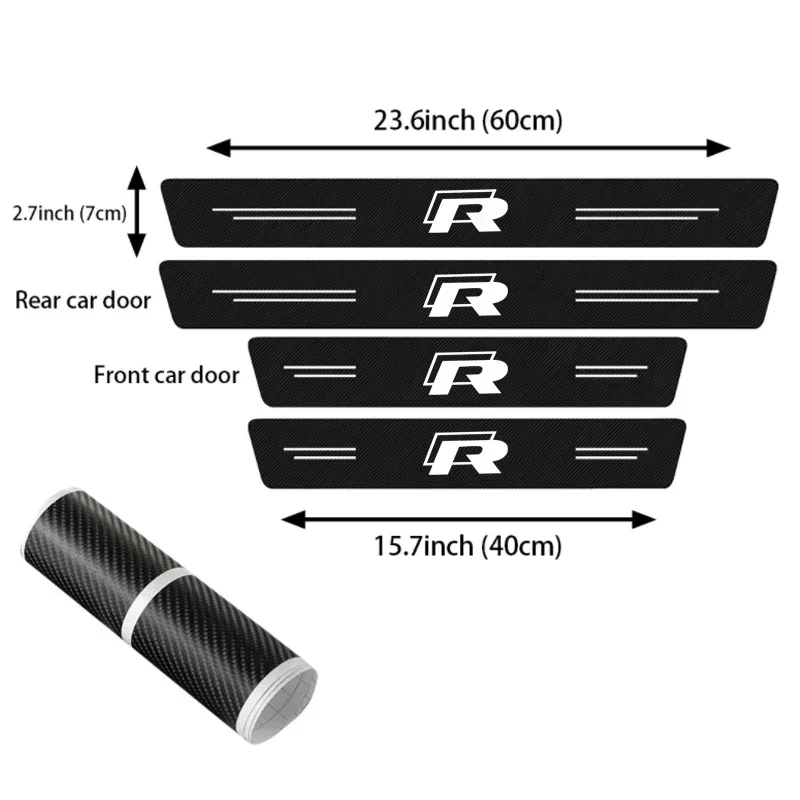Наклейка на порог автомобиля для Volkswagen VW R Line RLine Polo Caddy Golf Jetta Touran Passat полоски