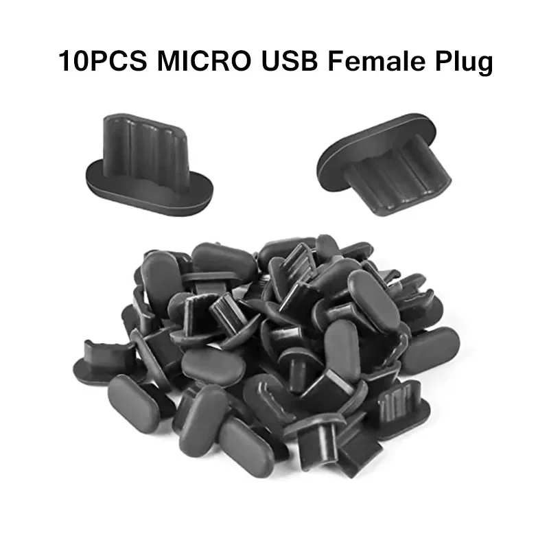 

10Pcs Mini Anti-dust Silicone Micro-USB Phone Charger Dust Plug USB Dust Plug Charger Port Cover Cap Tablet PC Notebook Laptop
